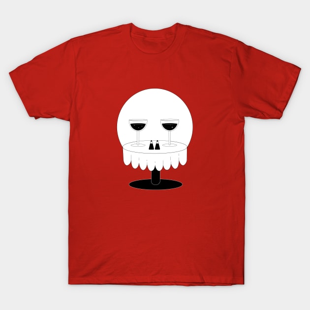 halloween date table illusion vector art skull T-Shirt by tita